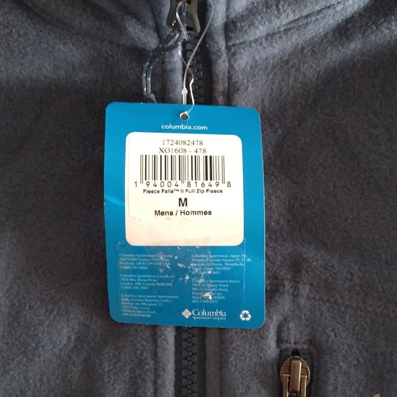 🆕 Columbia Men's Fleece Falls II Full Zip, Medium - Dark Mountain. NWT, Auth. - Picture 3 of 7